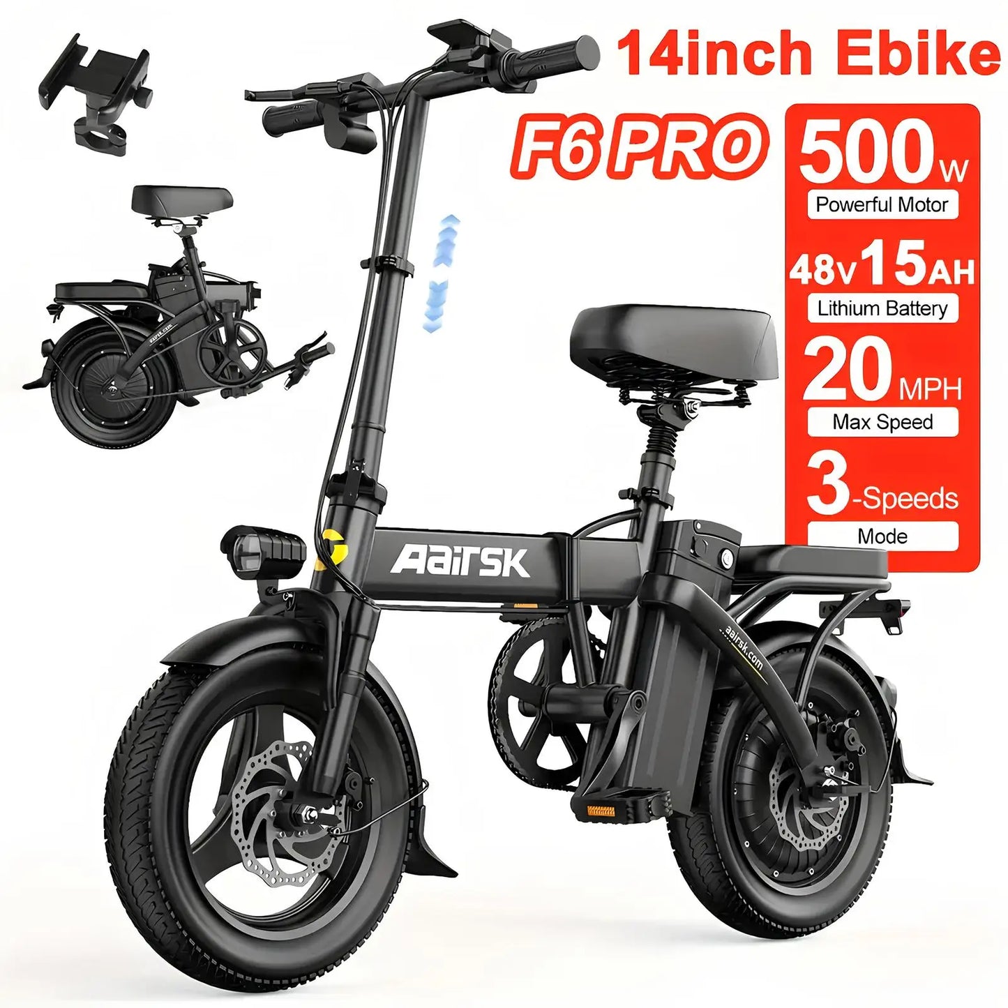 EOEOTWO Electric Mountain Bike 1500W Peak Motor 34MPH