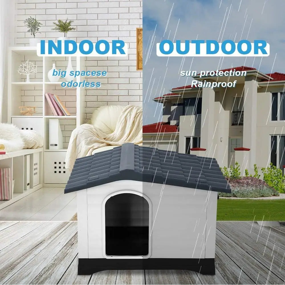 Water Resistant Ventilated Dog House For Indoor Outdoor Use