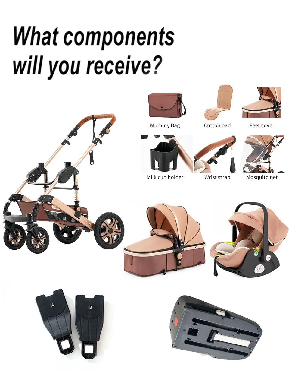 SteAnny Baby Travel System 3in1 Stroller With Isofix Base