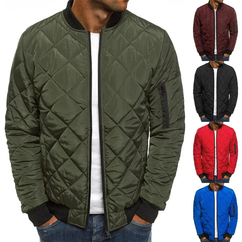 Winter Vintage Flight Mesh Baseball Collar Jacket For Men