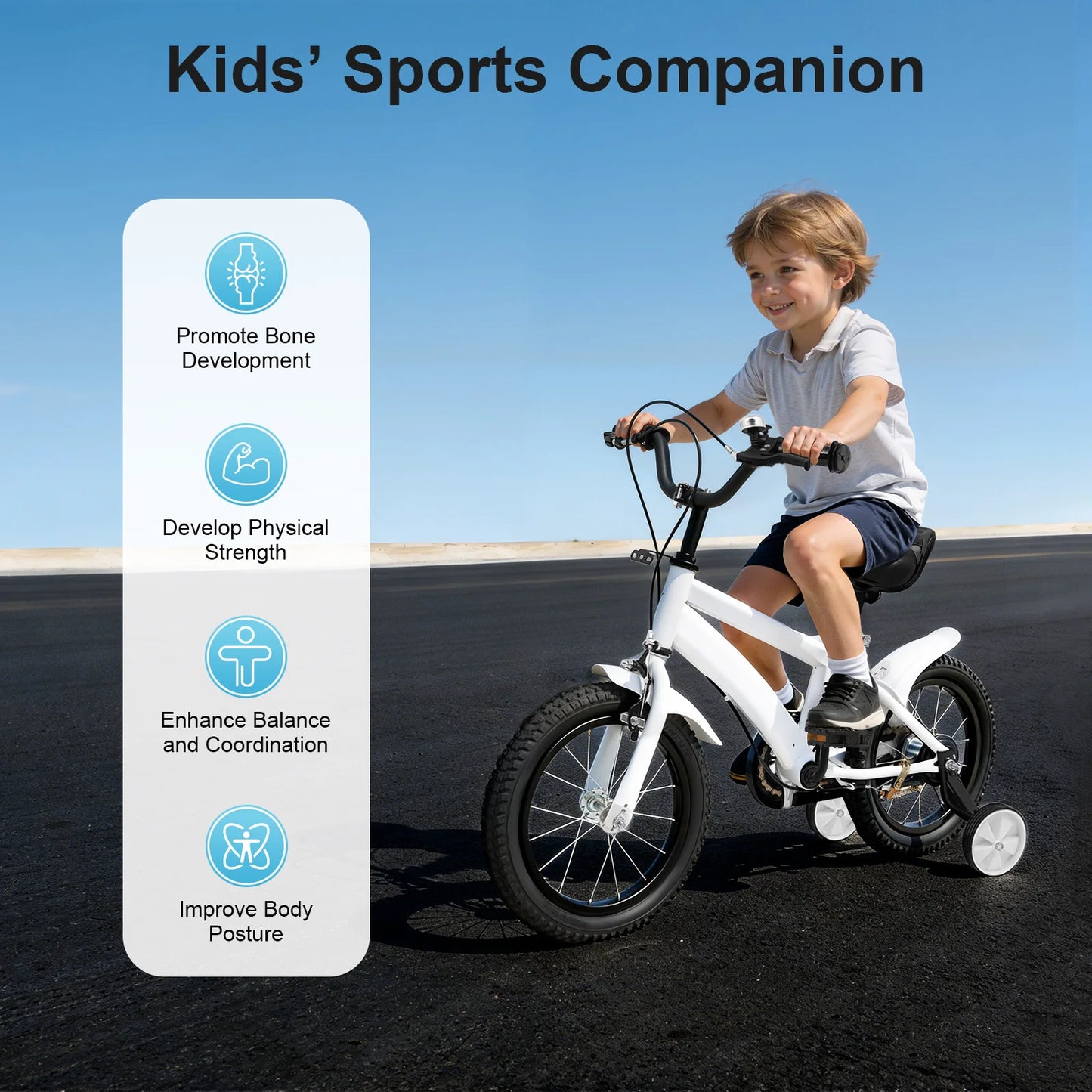 Kids Safe Learning Bicycle With Adjustable Height And Mudguards