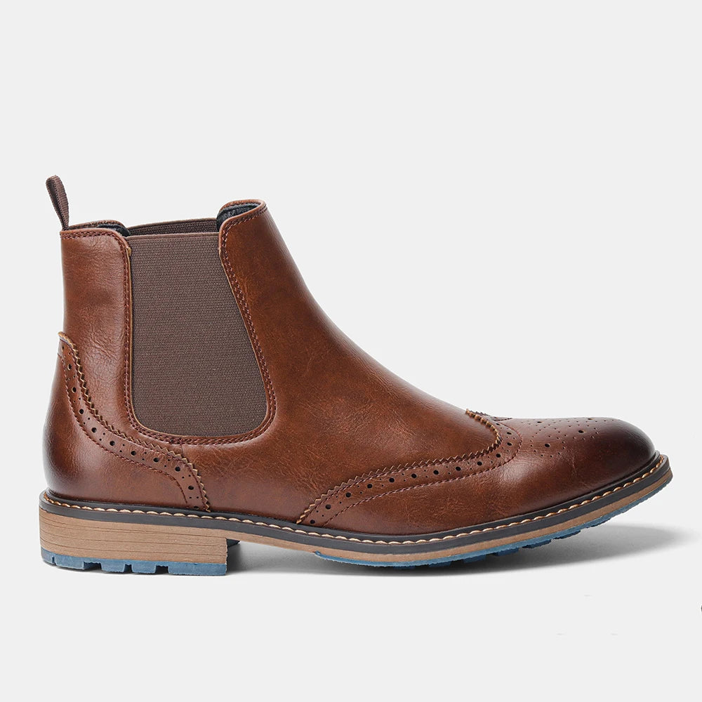 Hecrafted Mens Casual Chelsea Ankle Boots With Elastic Sides