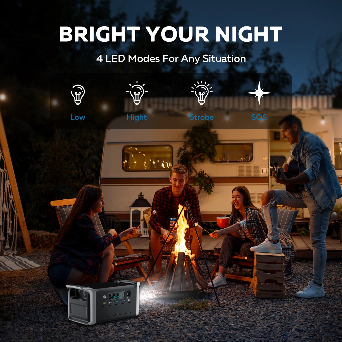 CTOLITY Camping Portable Power Station 1024Wh Lifepo4 Pure Sinve Wave Solar Generator Outdoor 220V 110V AC Outlets Garden Party