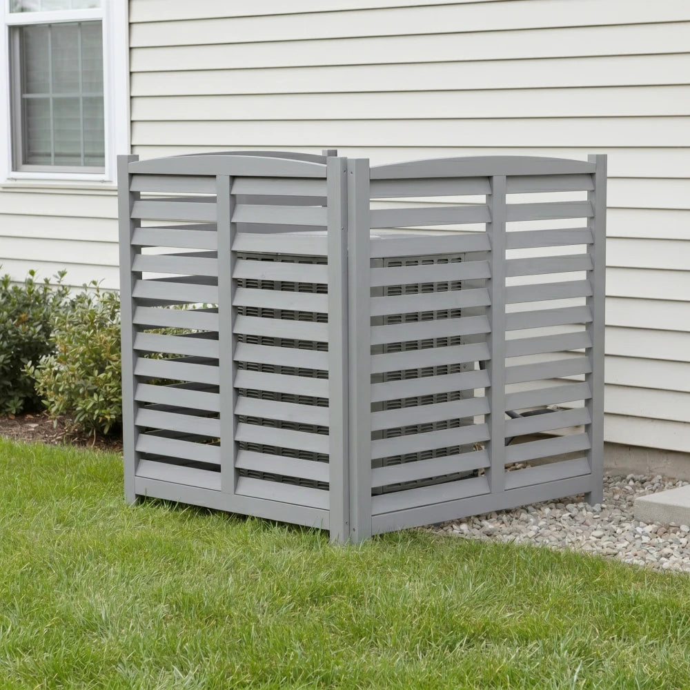 Wooden Outdoor Air Conditioner Privacy Screen Freestanding Garden Fence