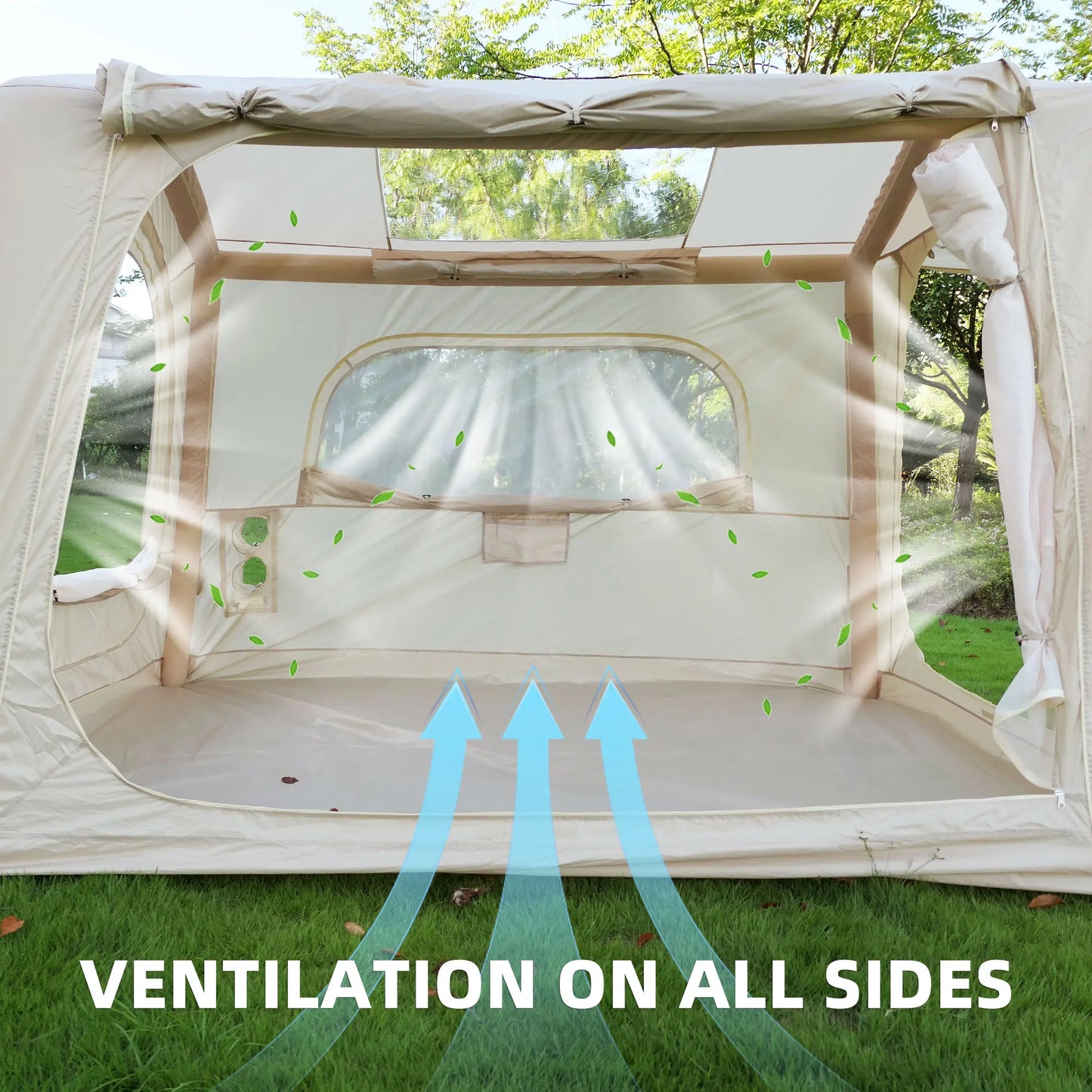 Inflatable Camping Tent With Easy Setup Waterproof Air Glamping Shelter