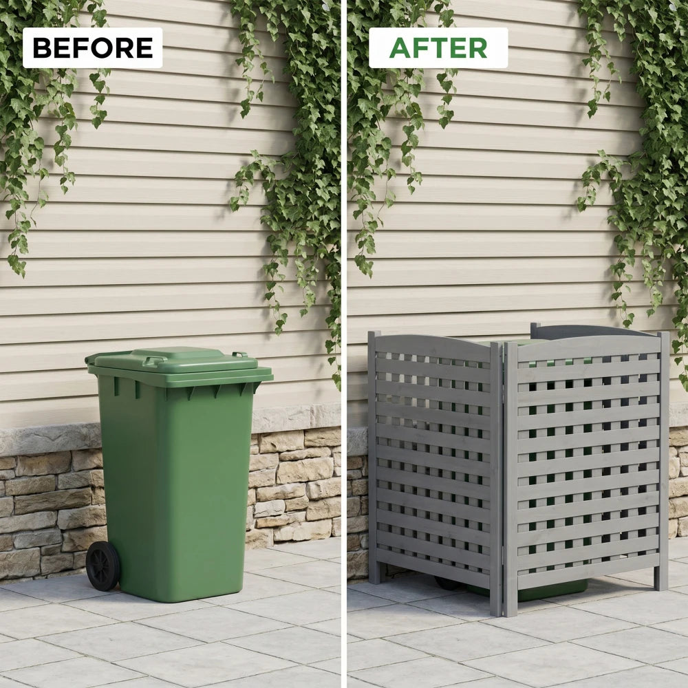Wooden Outdoor Air Conditioner Privacy Screen Freestanding Garden Fence