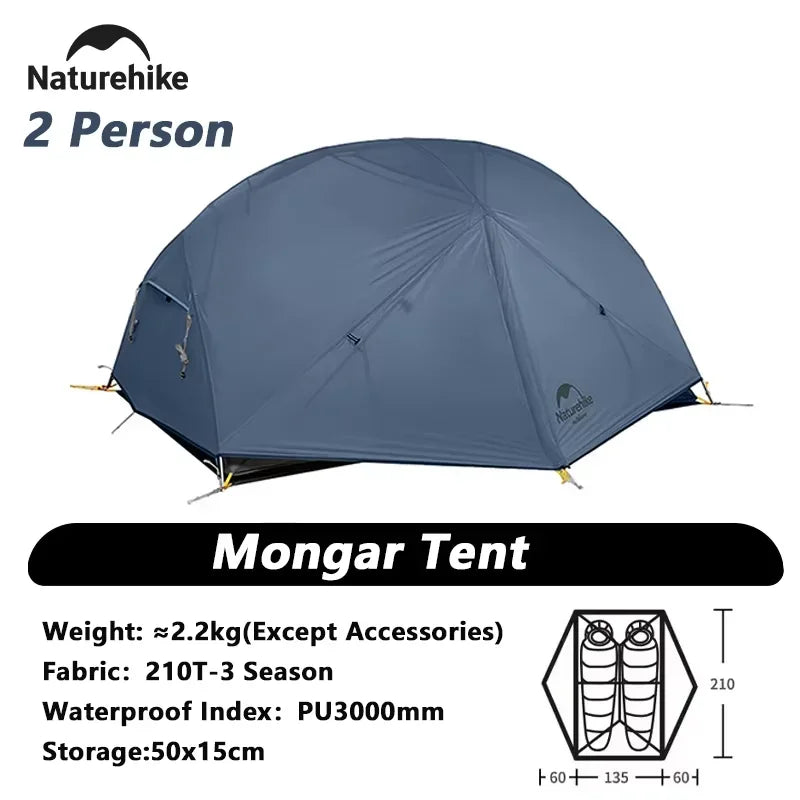 Naturehike Mongar Ultralight 2 Person PU3000mm Waterproof Camping Tent