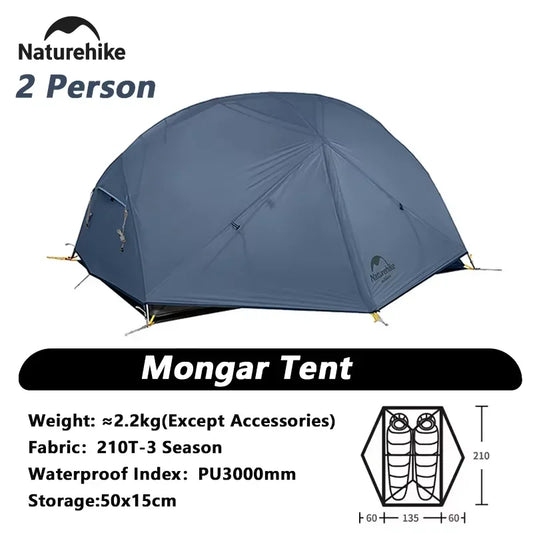 Naturehike Mongar Ultralight 2 Person PU3000mm Waterproof Camping Tent