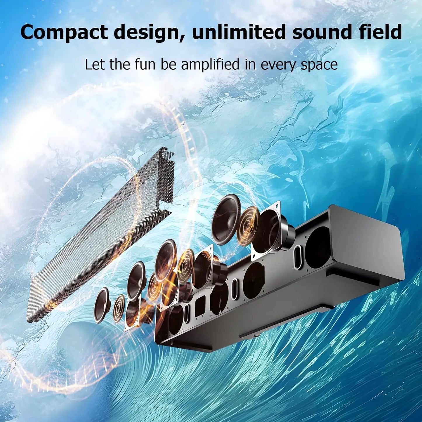 Dolby Atmos 5.1 Soundbar With Wireless Subwoofer And Surround Speakers