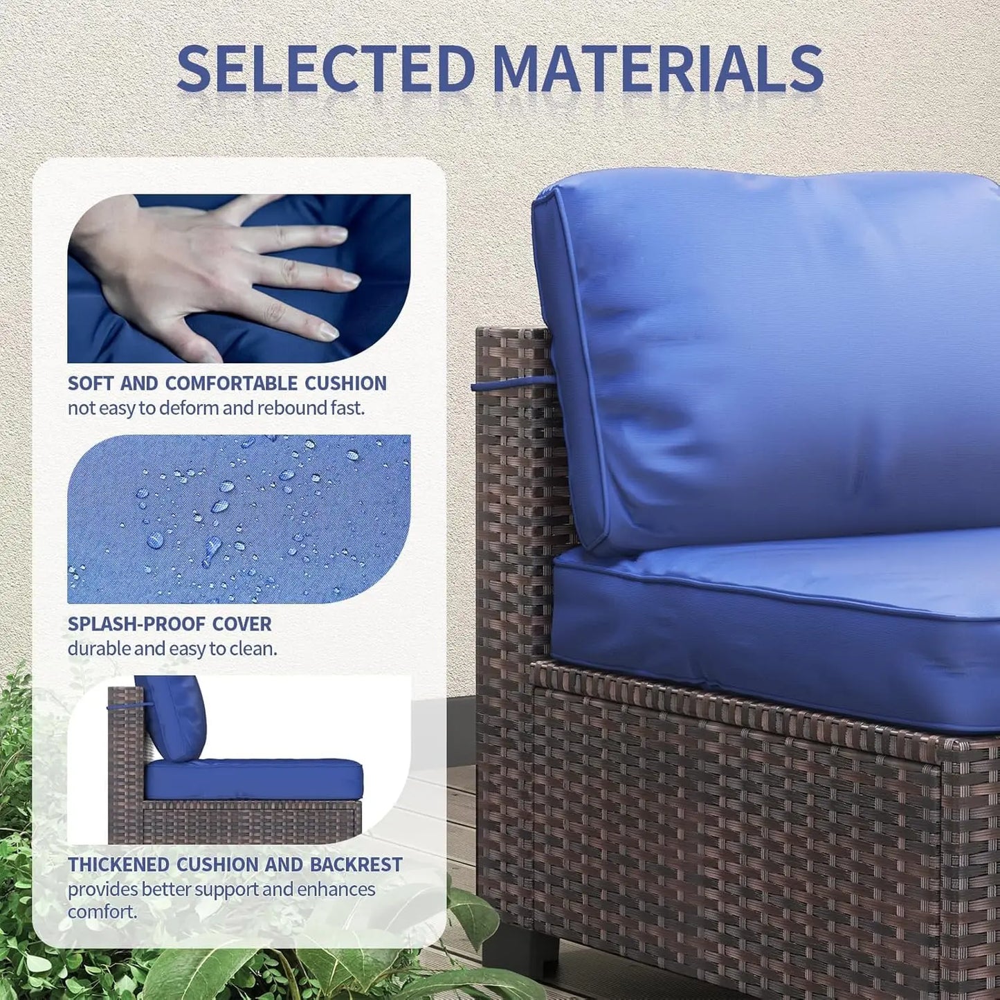 HobbyLane 7-Piece Modular Outdoor Furniture Set With PE Rattan