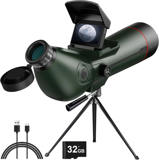 Hrvzdvw Digital Spotting Scope With Screen 4K Auto Focus