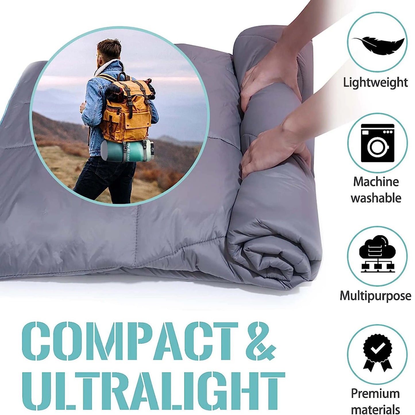 Portable Fluffy Waterproof Camping Blanket With Storage Bag
