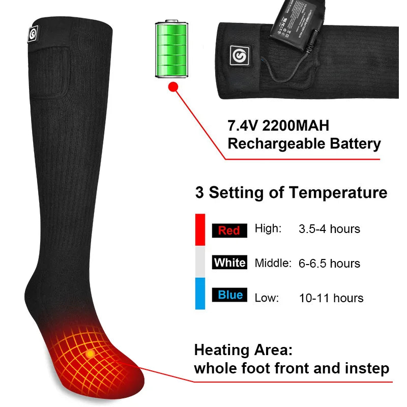 Savior Rechargeable Heated Socks For Winter Outdoor Activities