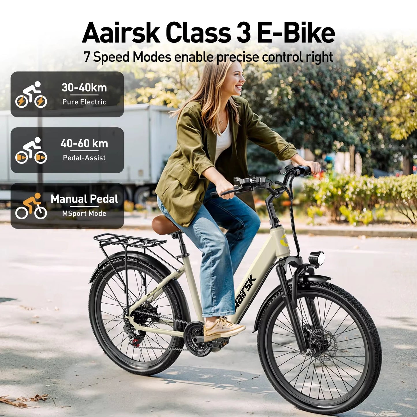 Aairsk SU7 250W E Bike 36V13Ah City Commuter Electric Bicycle