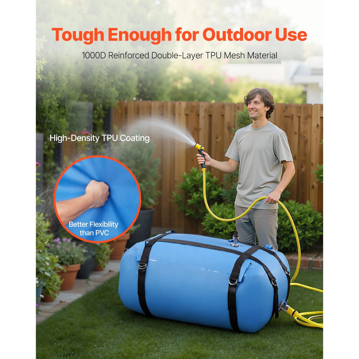 SucceBuy Water Storage Bladder TPU Portable Collapsible Water Bag