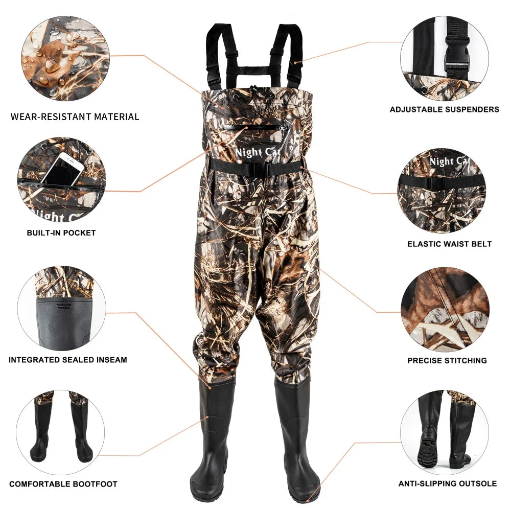 Night Cat Waterproof Chest Waders For Men And Women Breathable