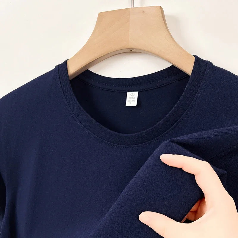 Men's Korean Casual Cotton Short Sleeve Round Neck T Shirt