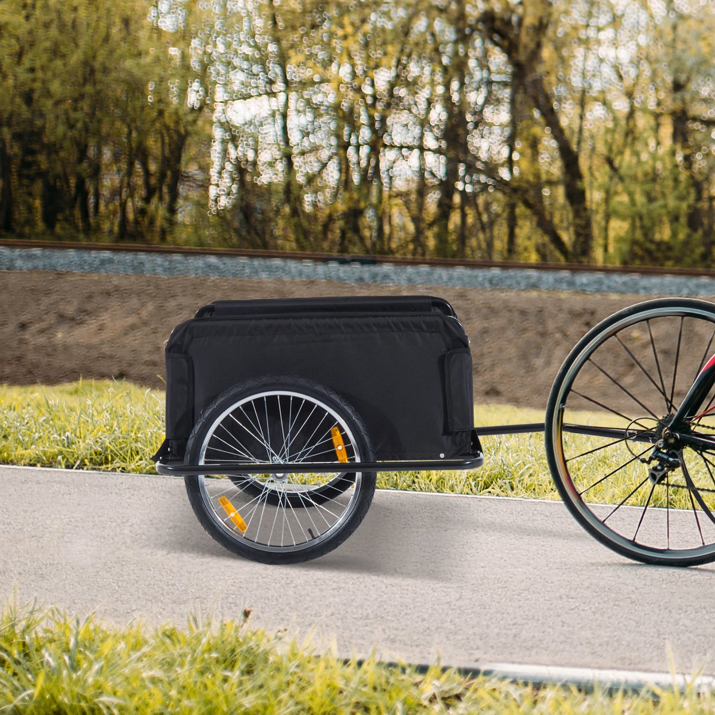 Outsunny Elite Two-Wheel Bicycle Cargo Wagon Trailer