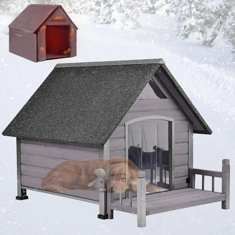 Insulated Outdoor Dog Kennel With Weatherproof Chew Resistant Shelter