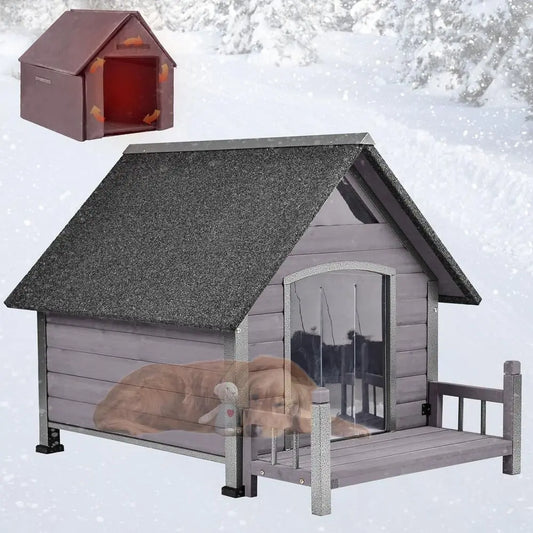 Insulated Outdoor Dog Kennel With Weatherproof Chew Resistant Shelter