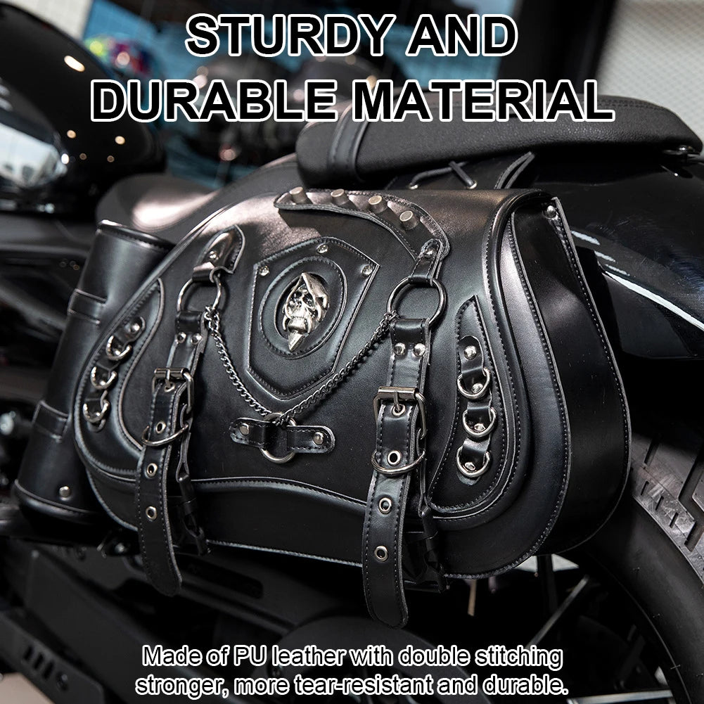ALLOYSEED Motorcycle Saddle Bags Pair Waterproof Retro Punk Locomotive