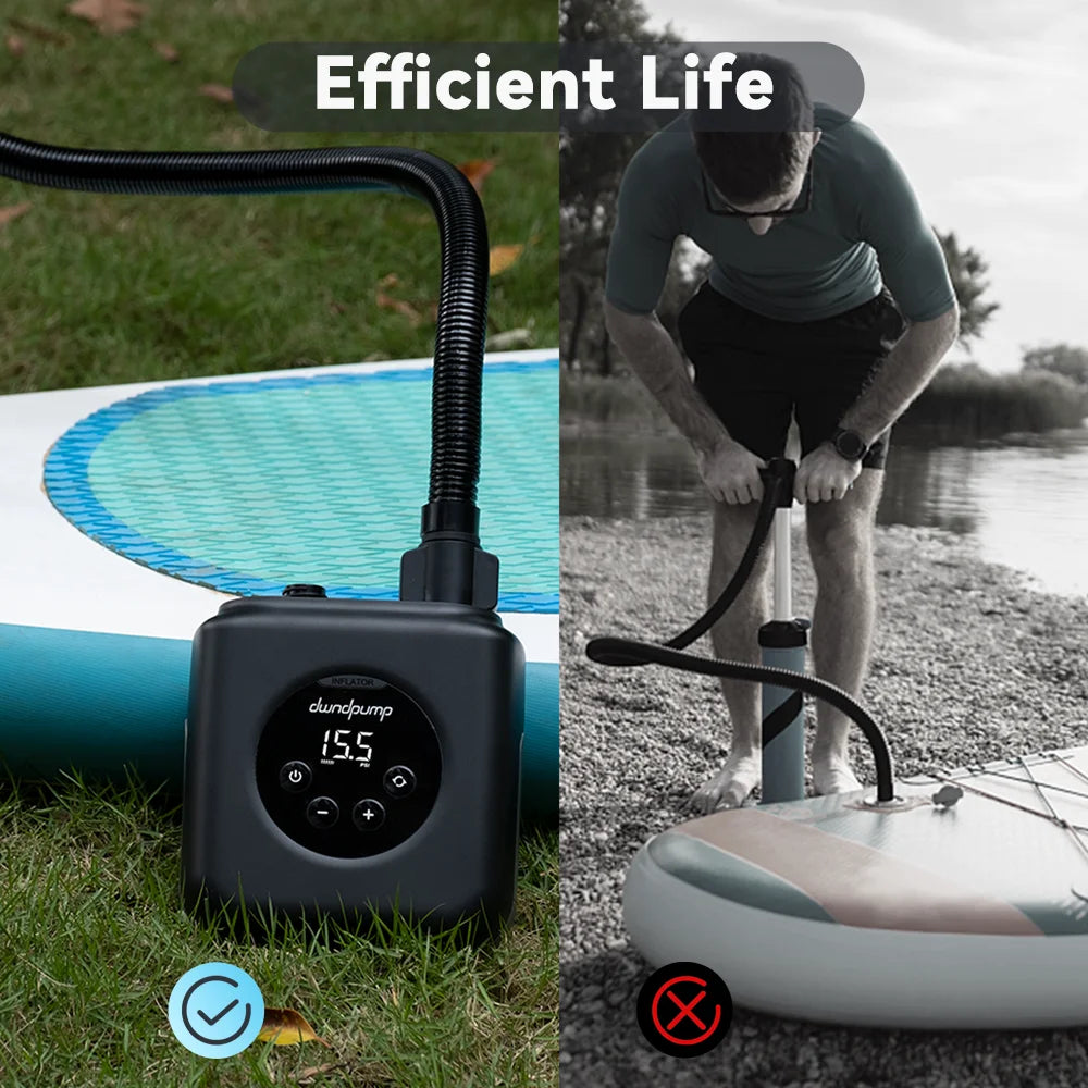 Electric Rechargeable SUP Pump Paddle Boards Kayaks Mattress 20 PSI