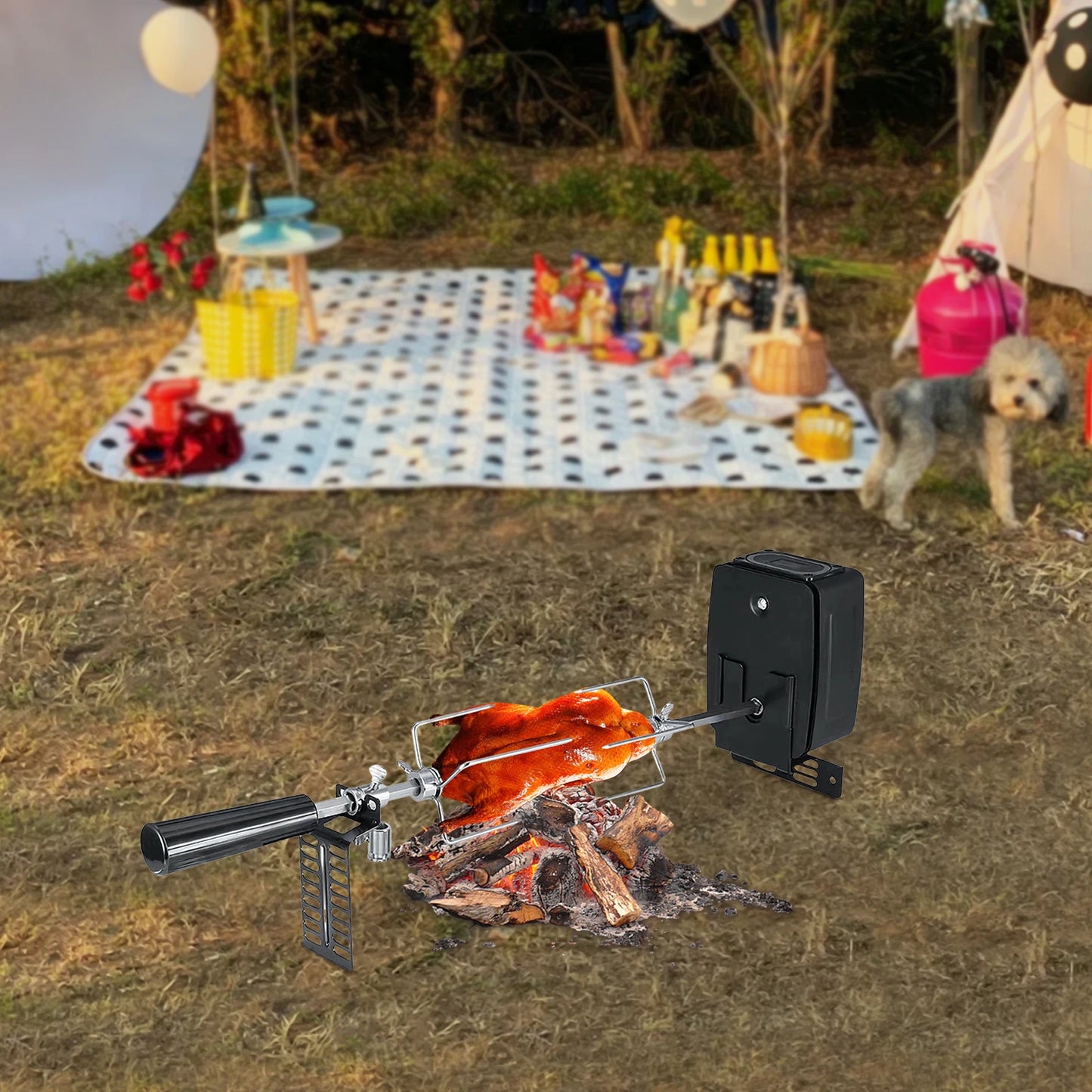 Automatic Electric Rotisserie Grill For Whole Pigs 360 Rotation