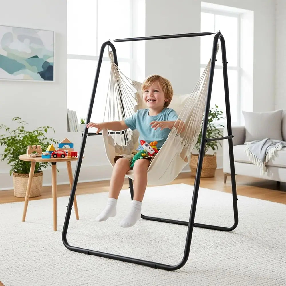 600lbs Heavy Duty Hammock Chair With Stand And Pillows