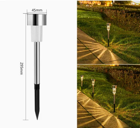Stainless Steel Solar Garden Lights Waterproof Outdoor LED Pathway Lamps