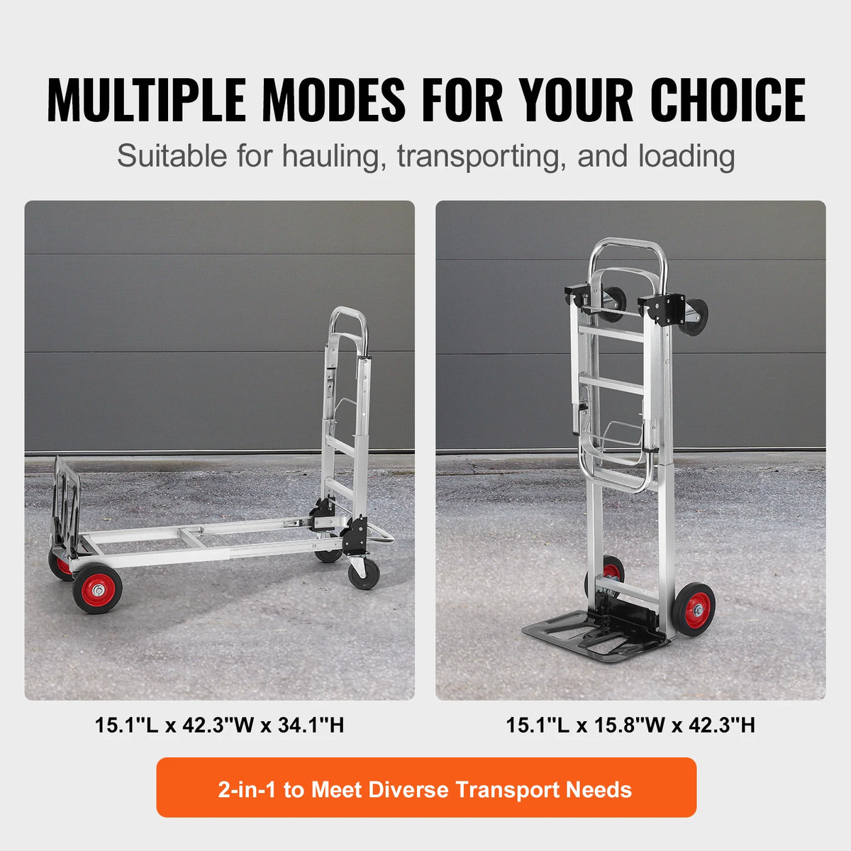 SucceBuy Folding Hand Truck Dolly With Wheels For Moving Transport