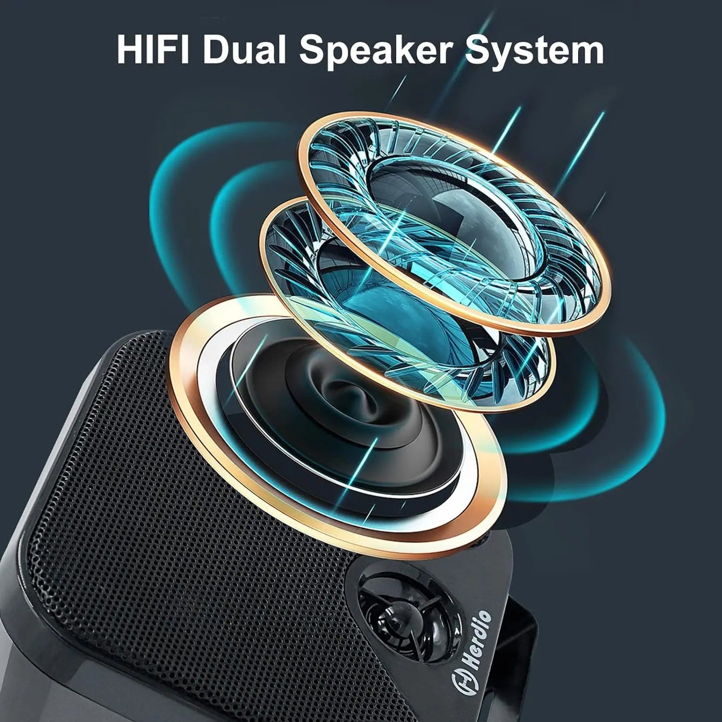 Herdio Waterproof Marine Speakers 100W Outdoor Audio System