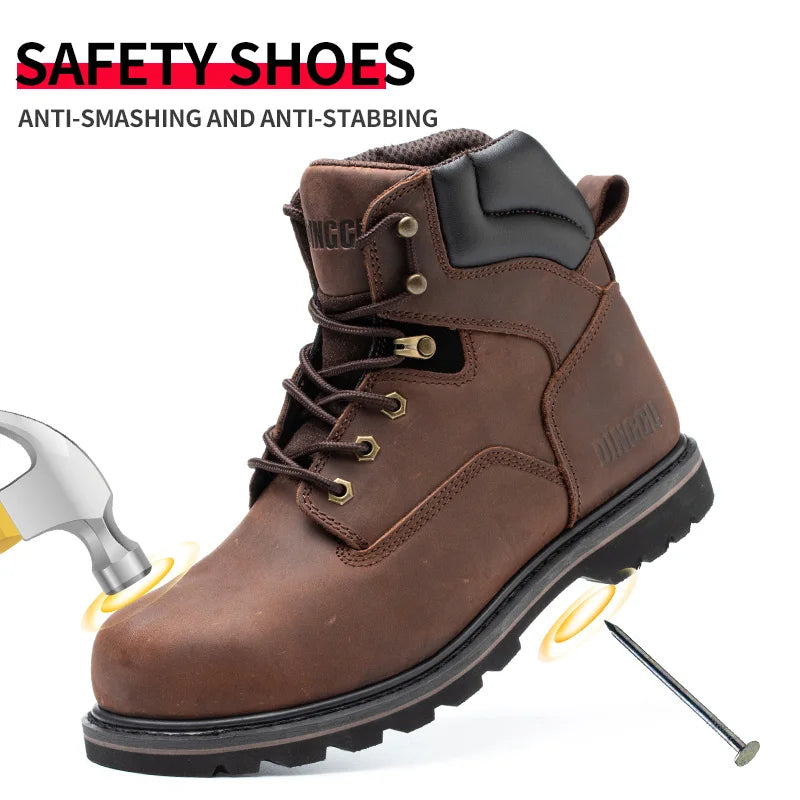 Steel Toe Safety Boots For Men Anti Puncture Work Protection