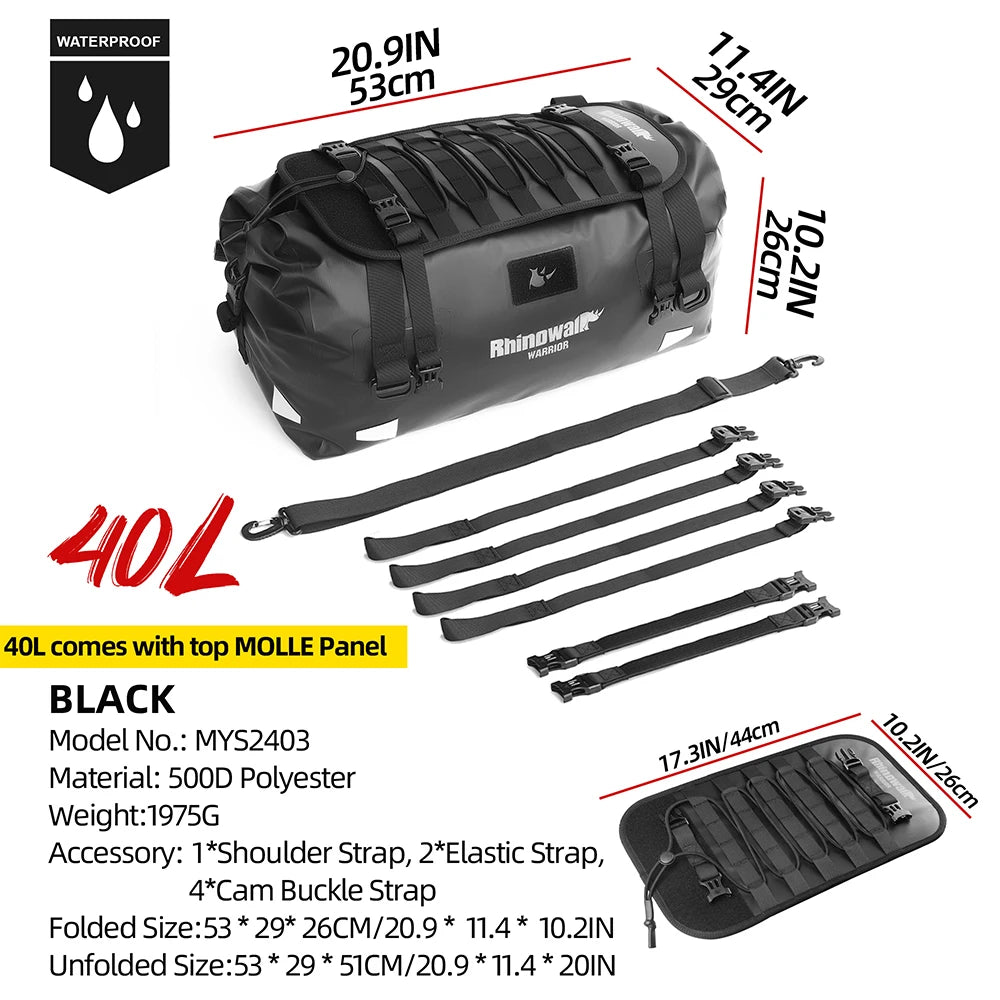 Rhinowalk Waterproof Motorcycle Saddle Bag Universal Pannier