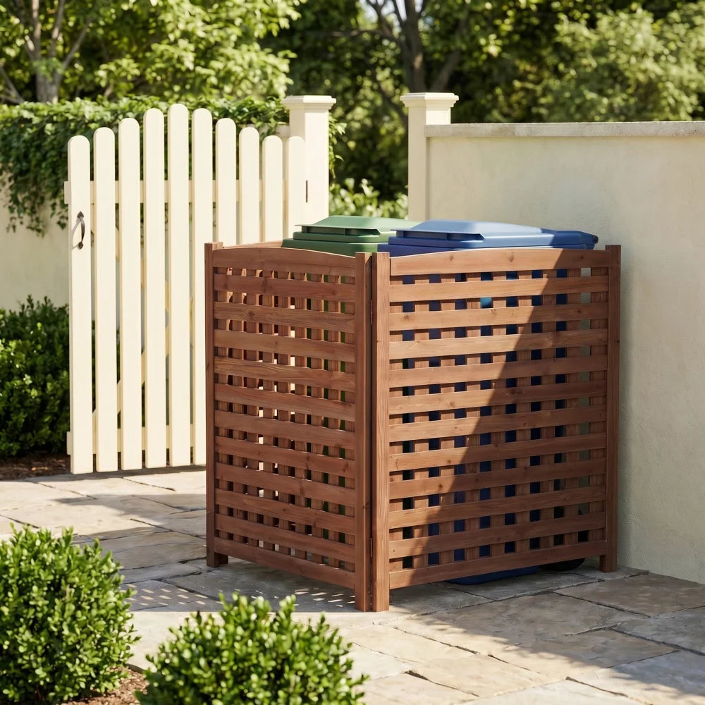 Wooden Outdoor Air Conditioner Privacy Screen Freestanding Garden Fence