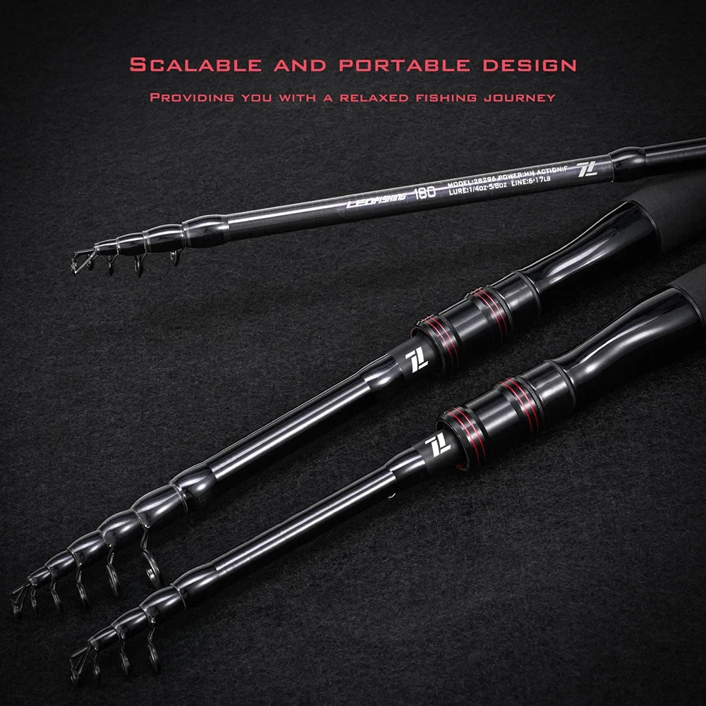SHIQIAN Telescopic Carbon Fishing Rod With Rotating Reel Seat