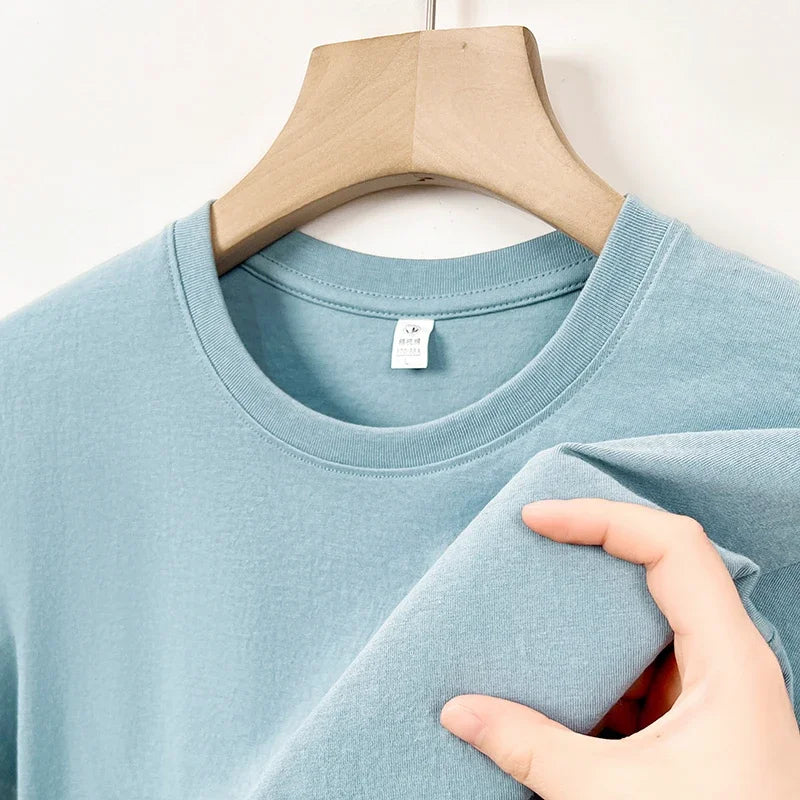 Men's Korean Casual Cotton Short Sleeve Round Neck T Shirt