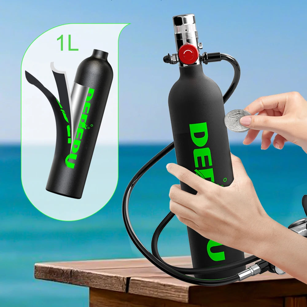 DEDEPU Portable Mini Diving Cylinder With Mask Snorkel Bag