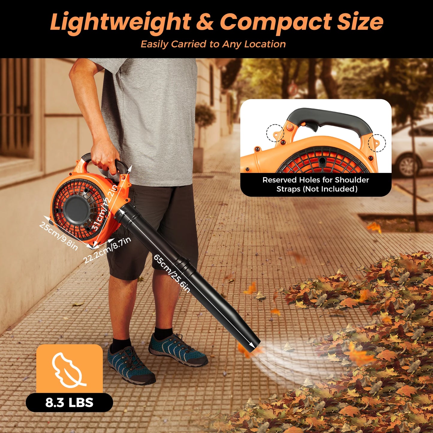 Bymaocar Two Stroke Handheld Gas Powered Lawn Garden Leaf Blower