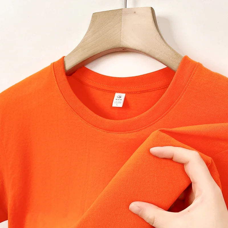Men's Korean Casual Cotton Short Sleeve Round Neck T Shirt
