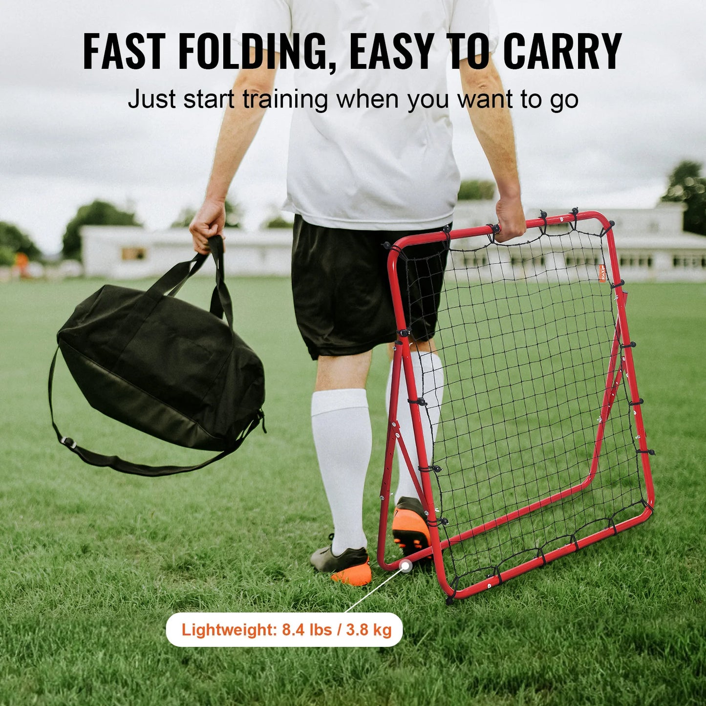 Portable Soccer Rebounder Net With Adjustable Angles For Training