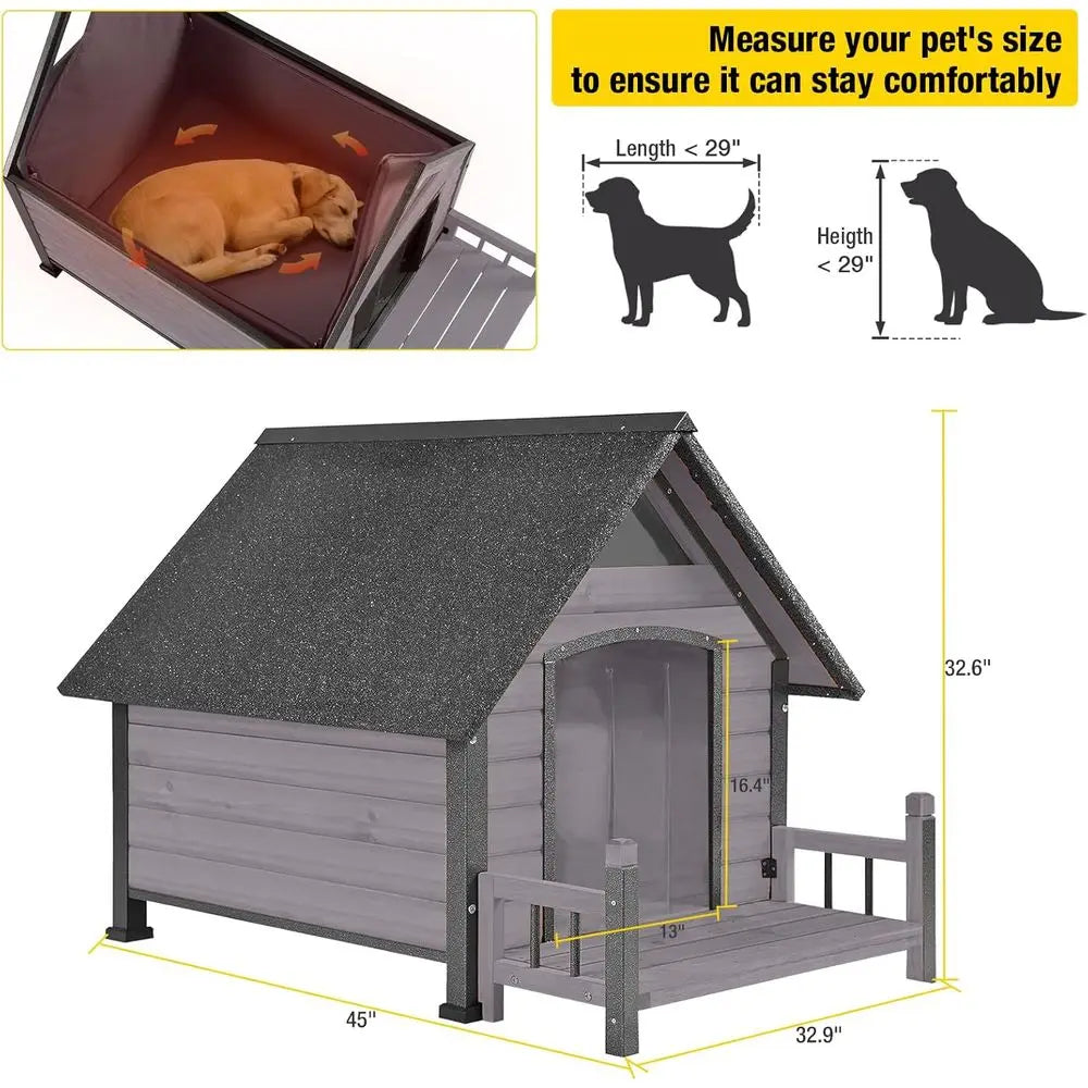 Insulated Outdoor Dog Kennel With Weatherproof Chew Resistant Shelter