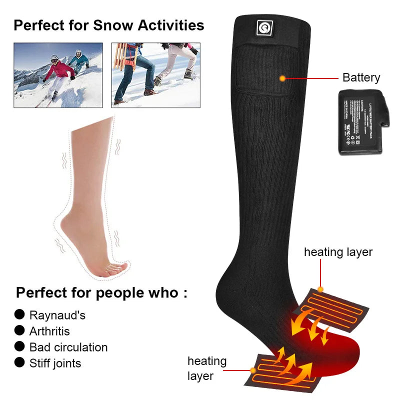Savior Rechargeable Heated Socks For Winter Outdoor Activities