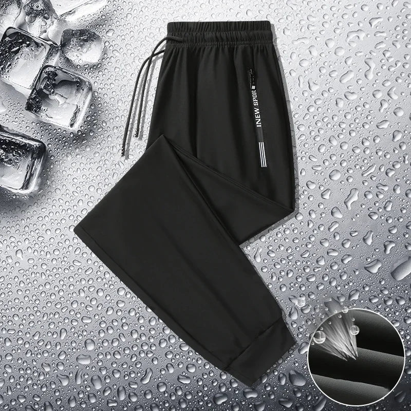 Summer Men Casual High end Ice Silk Pants Sports Pants Quick-Drying Men's Trousers Sweatpants Male Elastic Plus Size 8xl 7xl 6xl