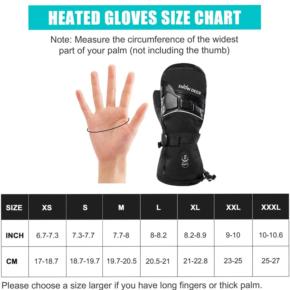 Savior Heat Rechargeable Electric Heated Winter Gloves Windproof Waterproof