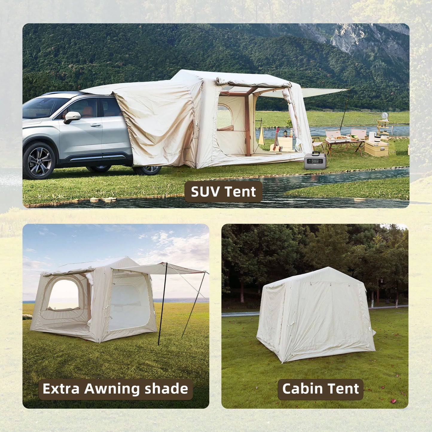 Inflatable Camping Tent With Easy Setup Waterproof Air Glamping Shelter