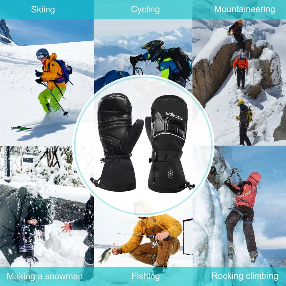 Savior Heat Rechargeable Electric Heated Winter Gloves Windproof Waterproof