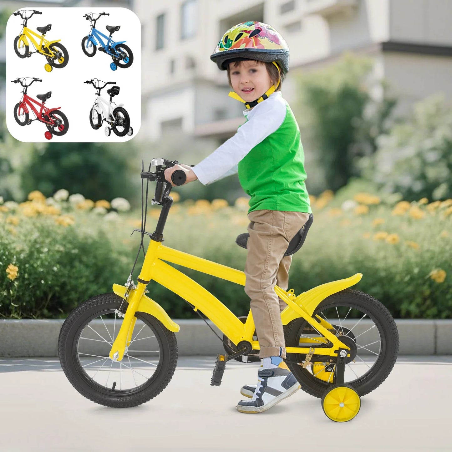 Kids Safe Learning Bicycle With Adjustable Height And Mudguards