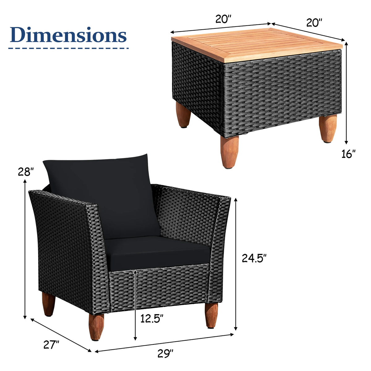 HOMASIS Outdoor Wicker Patio Furniture Set With Cushioned Sofa