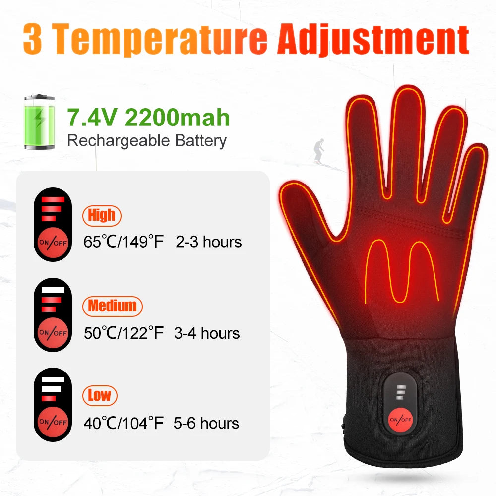 Savior Rechargeable Heated Gloves For Winter Skiing And Outdoor Use
