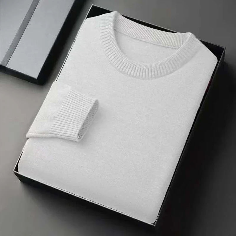 Men's Classic Crewneck Knit Pullover Sweater Lightweight Polyester